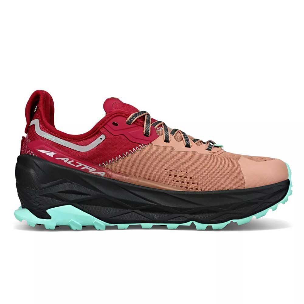 ALTRA Women's Olympus 5 Trail Running Shoe, Brown/Red, 7